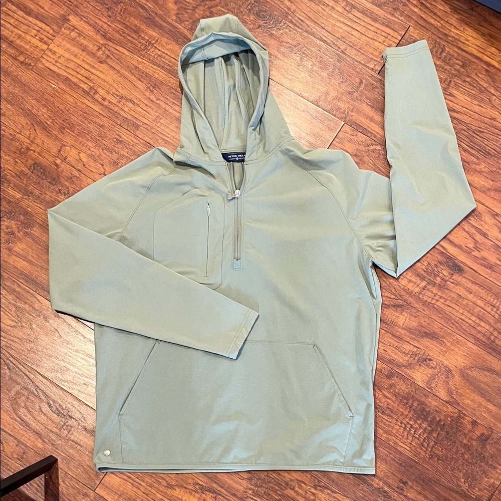 Peter Millar Sage Green Hooded Goof Jacket